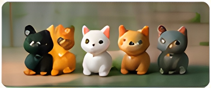 Bộ mèo mini nhiều màu