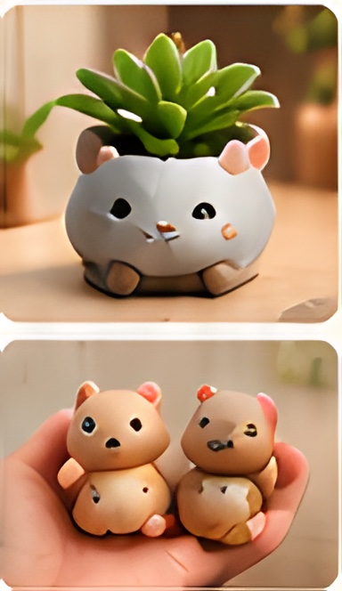 Chậu cây mini và móc khóa